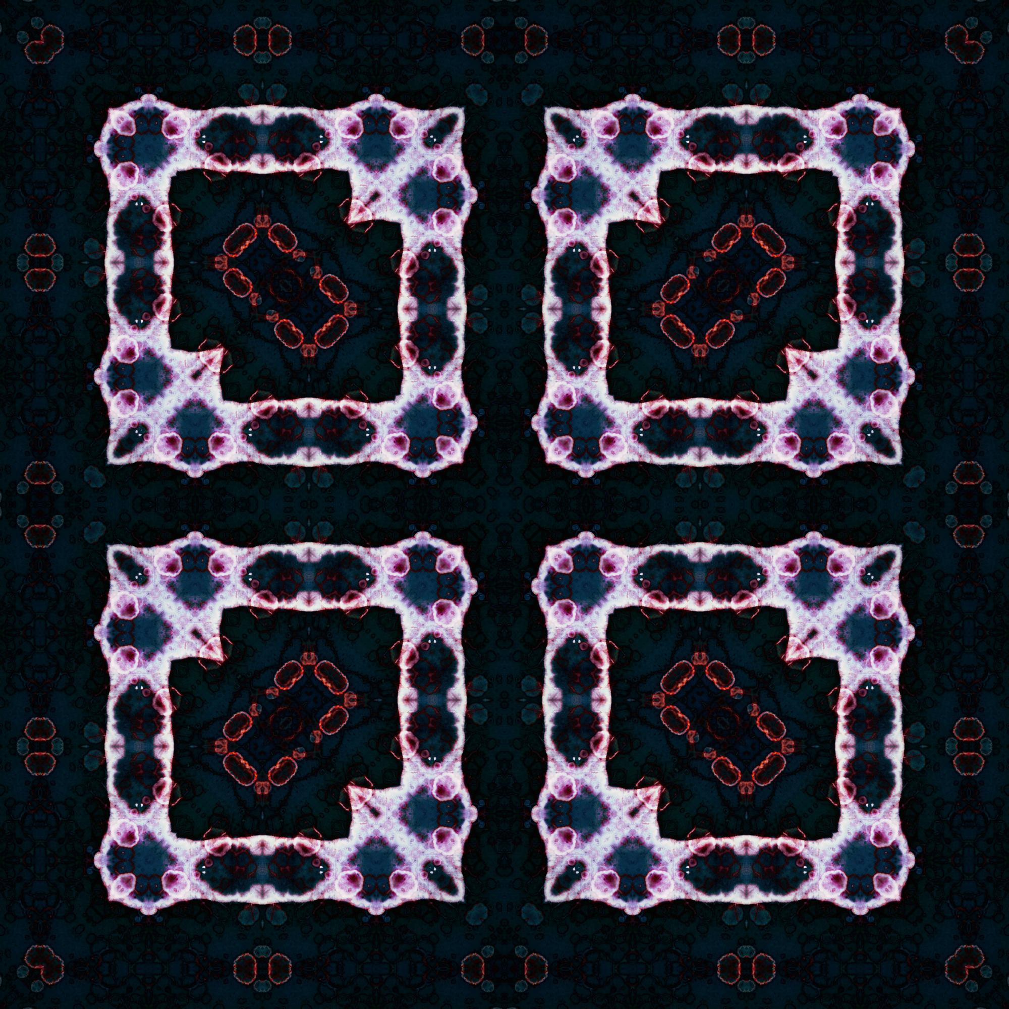 Embroidered patch set with geometric motifs